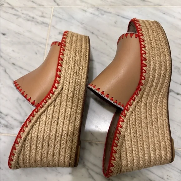 Valentino leather platform espadrille sandals IT39.5 Includes dust bag and box - Picture 6 of 7